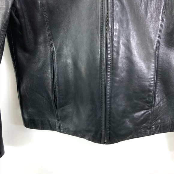LUIS ALVEAR Leather Jacket Black Soft Zip Up Leather Jacket Med - Picture 2 of 8